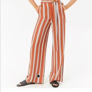 Striped wide leg pants